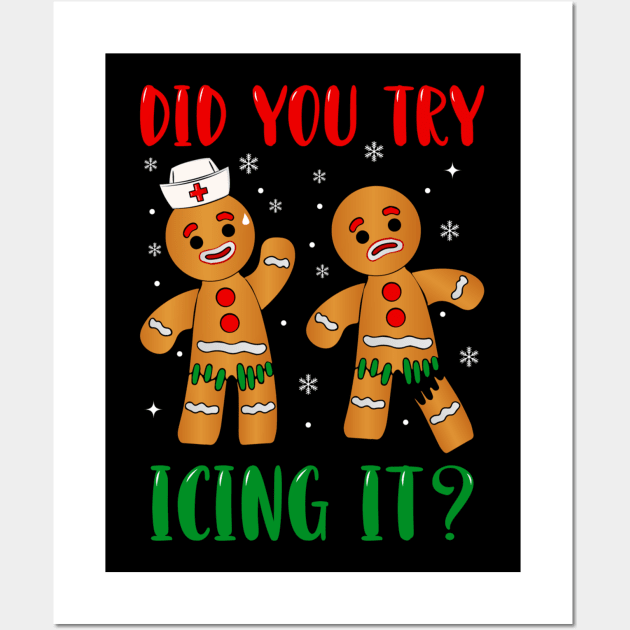 did you try icing it christmas gingerbread Wall Art by Mitsue Kersting